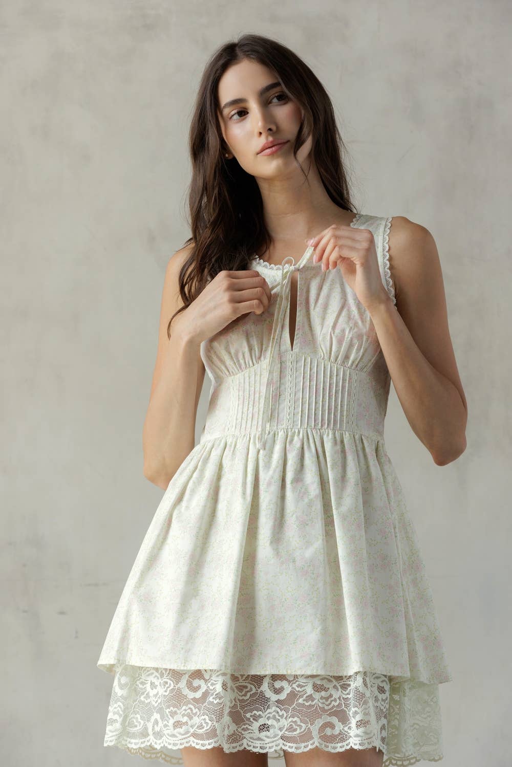 STORIA LACE TRIM FLORAL MINI DRESS - Image 4